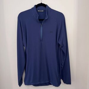 Travis Mathew Quarter‎ Zip Athletic Pullover Performance Golf Shirt Navy Blue M